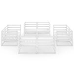 Salon de jardin meuble d'extérieur ensemble de mobilier 8 pièces blanc bois de pin massif 02_0017788
