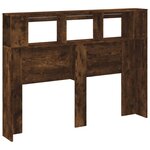 vidaXL Tête de lit à LED chêne fumé 140x18 5x103 5cm bois d'ingénierie