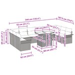 vidaXL Ensemble de canapé de jardin 11 pièces avec coussins gris clair en rotin synthétique