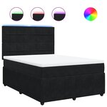 vidaXL Sommier à lattes de lit et matelas Noir 160x200 cm Velours