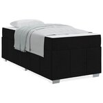 vidaXL Cadre de lit avec matelas Noir 90 x 190 cm tissu