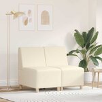 vidaXL Unité de Sofa Modulaire Sans Accoudoirs 2 Pièces Crème