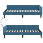 vidaXL Cadre de lit d'angle Bleu 90 x 200 cm Velours et bois stratifié