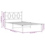 vidaXL Cadre de lit métal sans matelas et tête de lit blanc 107x203 cm