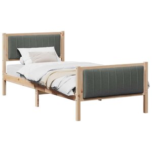 vidaXL Cadre de lit avec tête de lit marron et gris foncé 90 x 200 cm