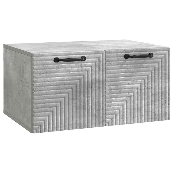 vidaXL Meuble TV mural Gris béton 59 5 x 41 x 30 cm Bois d'ingénierie