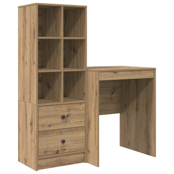 vidaXL Bureau avec rangement Chêne stylé Bois d'ingénierie
