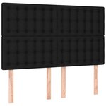 vidaXL Sommier à lattes de lit avec matelas Noir 140x200 cm Tissu