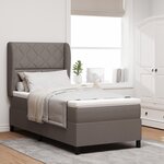 Lit Box Spring vidaXL avec Matelas en Taupe  100x200 cm Tissu