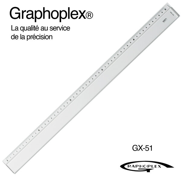 Règle transparente 1 biseau + bosselage 50 cm