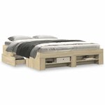 vidaXL Cadre de lit sans matelas chêne sonoma 160x200 cm