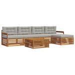vidaXL Ensemble de canapés d'extérieur 6 pc Gris Naturel et Clair