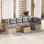 vidaXL Ensemble de canapé de jardin 8 Pièces Beige  gris clair