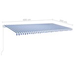 vidaXL Auvent automatique rétractable avec poteaux 6x3 m Bleu et blanc