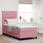 vidaXL Lit à ressorts avec matelas Rose 90 x 200 cm Velours
