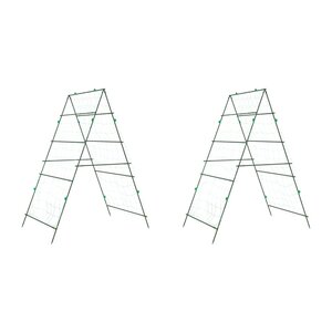 vidaXL Treillis de jardin pour plantes grimpantes 2 Pièces forme A acier