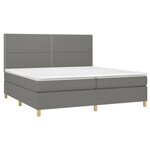 vidaXL Sommier à lattes de lit et matelas et LED Gris foncé 200x200 cm