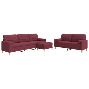 vidaXL Ensemble de canapés 3 Pièces repose-pied et coussins décoratifs