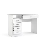 STUDENT Bureau 5 tiroirs - Décor blanc - L 109,3 x P 48,5 x H 75,6 cm