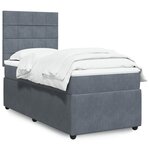 vidaXL Sommier à lattes de lit avec matelas Gris foncé 100x200 cm
