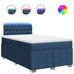 vidaXL Sommier à lattes de lit avec matelas bleu 120x190 cm tissu