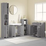 vidaXL Ensemble de meubles de salle de bain 4 Pièces Sonoma gris