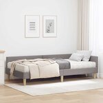 vidaXL Cadre de lit d'angle avec matelas 2 pc Taupe 90 x 190 cm tissu