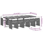 vidaXL Ensemble à manger de jardin 11Pièces avec coussins gris poly rotin