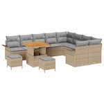 vidaXL Ensemble de canapé de jardin 12 Pièces Beige et Gris clair