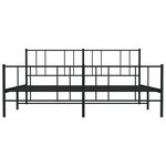 vidaXL Cadre de lit métal avec tête de lit/pied de lit noir 193x203 cm