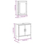vidaXL Ensemble de meubles de salle de bain 2 Pièces Sonoma gris