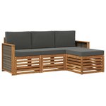 vidaXL Ensemble de canapés d'extérieur 4 pc Naturel et Anthracite