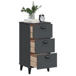 vidaXL Table de chevet VIKEN gris anthracite bois d'ingénierie