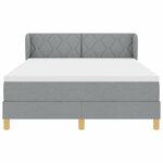 vidaXL Lit à Ressorts avec Matelas Crème 90x200 cm Tissu Gris clair