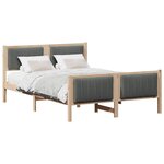 vidaXL Cadre de lit avec tête de lit marron et gris foncé 140 x 190 cm