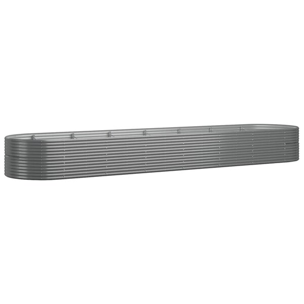vidaXL Lit surélevé de jardin Acier enduit de poudre 584x140x68cm gris
