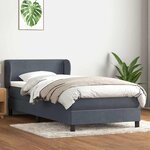 vidaXL Sommier à lattes de lit et matelas gris foncé 80x220 cm velours
