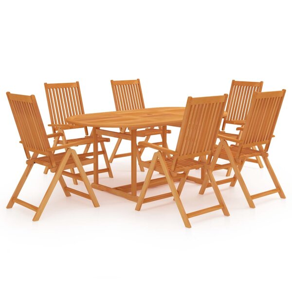 vidaXL Ensemble à manger de jardin 7 Pièces Bois de teck massif