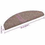vidaXL Tapis d'escalier auto-adhésifs 10 pièces 65 x 21 x 4 cm Marron clair Demi-rond Grand
