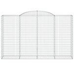 vidaXL Paniers à gabions arqués 12 Pièces 300x50x180/200 cm fer galvanisé