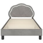 vidaXL Cadre de lit pour enfants avec tête de lit Gris clair Velours