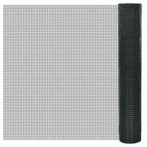 vidaXL Grillage Acier galvanisé et revêtement en PVC 25 x 1 m Vert
