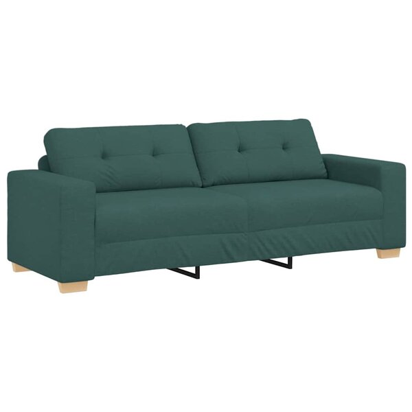 vidaXL Canapé deux places avec coussin Vert foncé tissu