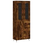 vidaXL Buffet haut Chêne fumé 69 5x34x180 cm Bois d'ingénierie
