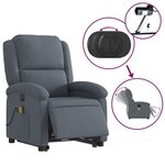 vidaXL Fauteuil inclinable de massage électrique gris foncé velours