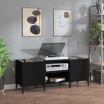 vidaXL Armoire à disques noir 121x38x48 cm bois d'ingénierie