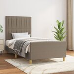 vidaXL Cadre de lit sans matelas taupe 90x190 cm tissu