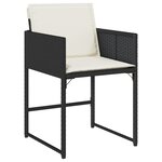 vidaXL Ensemble de salle à manger de jardin 5 pièces avec coussins en rattan poly noir