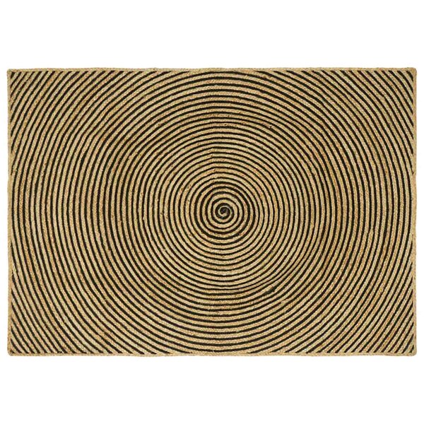 vidaXL Tapis Naturel et Noir 140 x 200 cm Jute