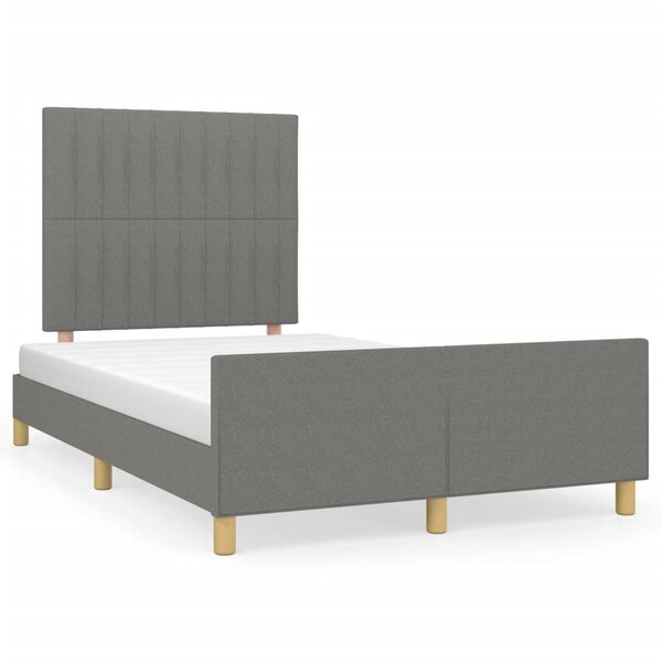 vidaXL Cadre de lit sans matelas gris foncé 120x200 cm tissu